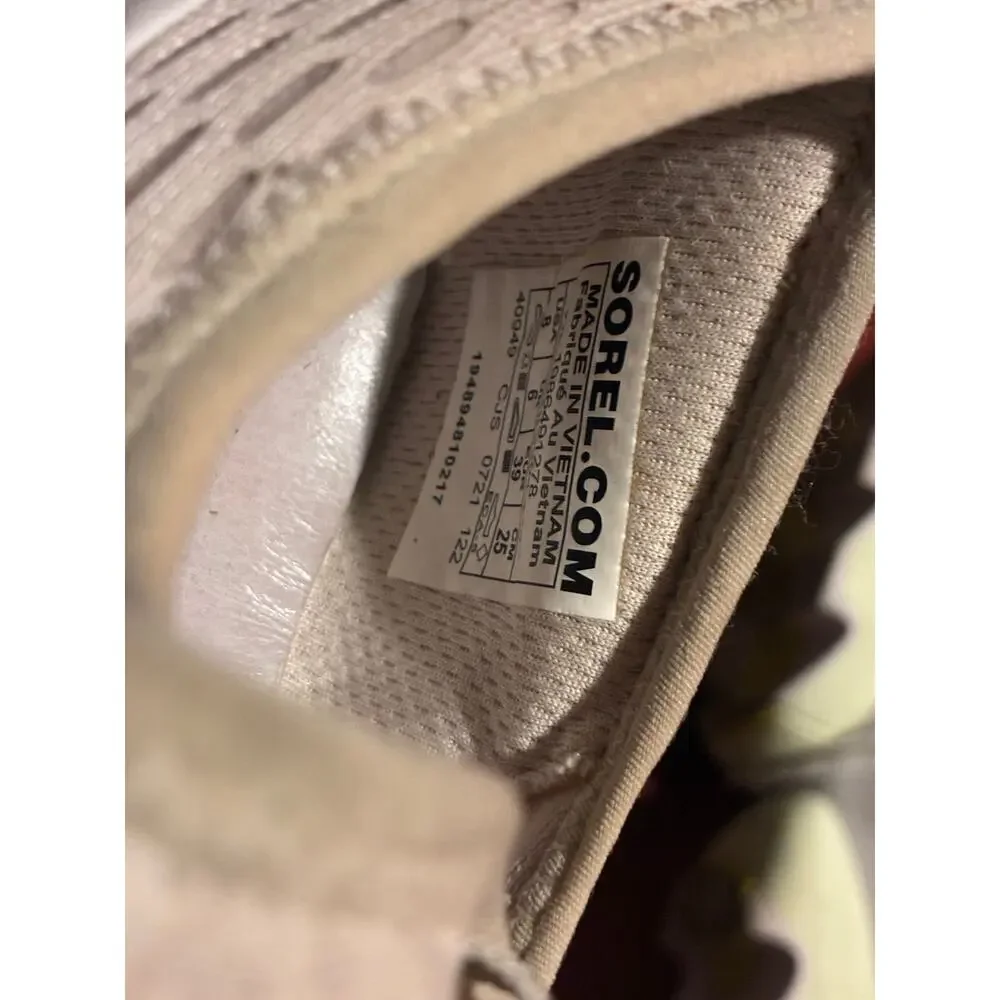 Sorel Shoes Womens 7 Beige Mesh Slip On Rope Lace Athletic Sneakers